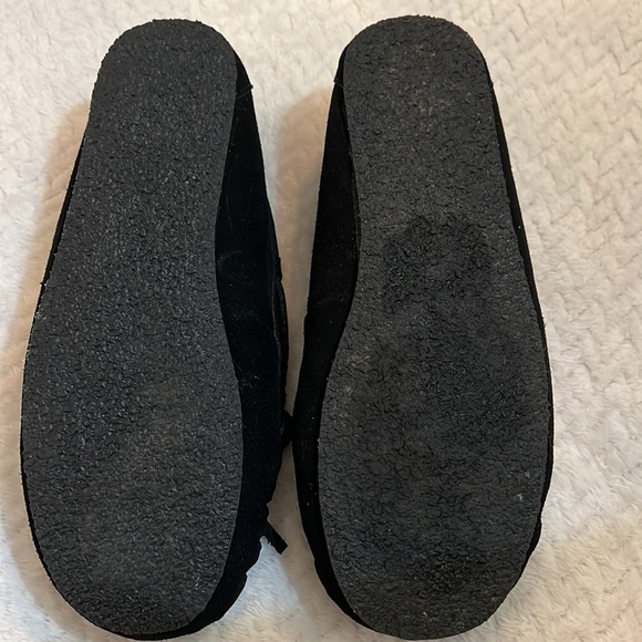 Minnetonka Womens Britt Trapper Black Slipper Moccasins Size 6 Animal Print - Picture 8 of 9